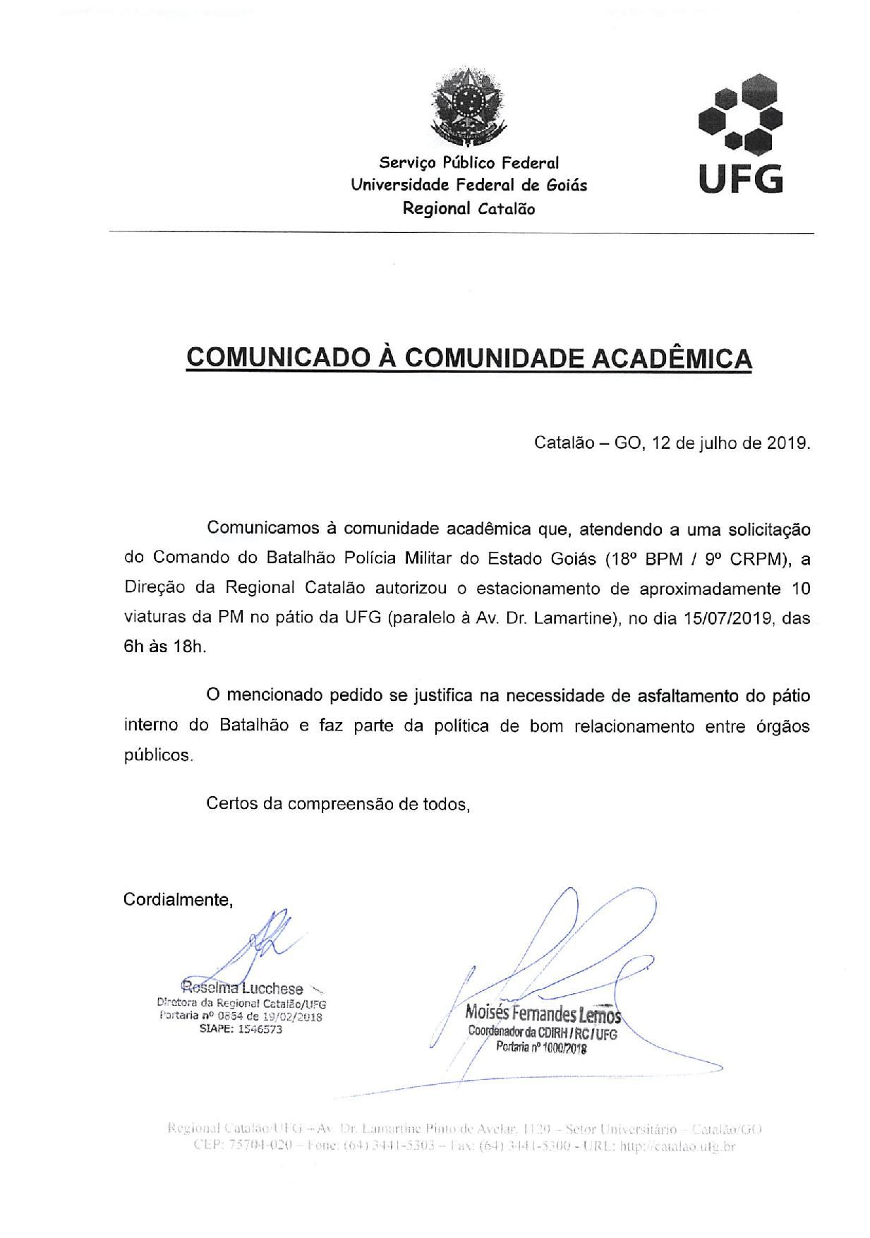 Comunicado RC_15-07-2019