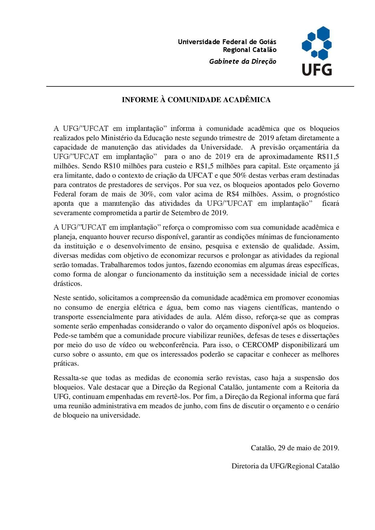  Informe à Comunidade Acadêmica_contingenciamento