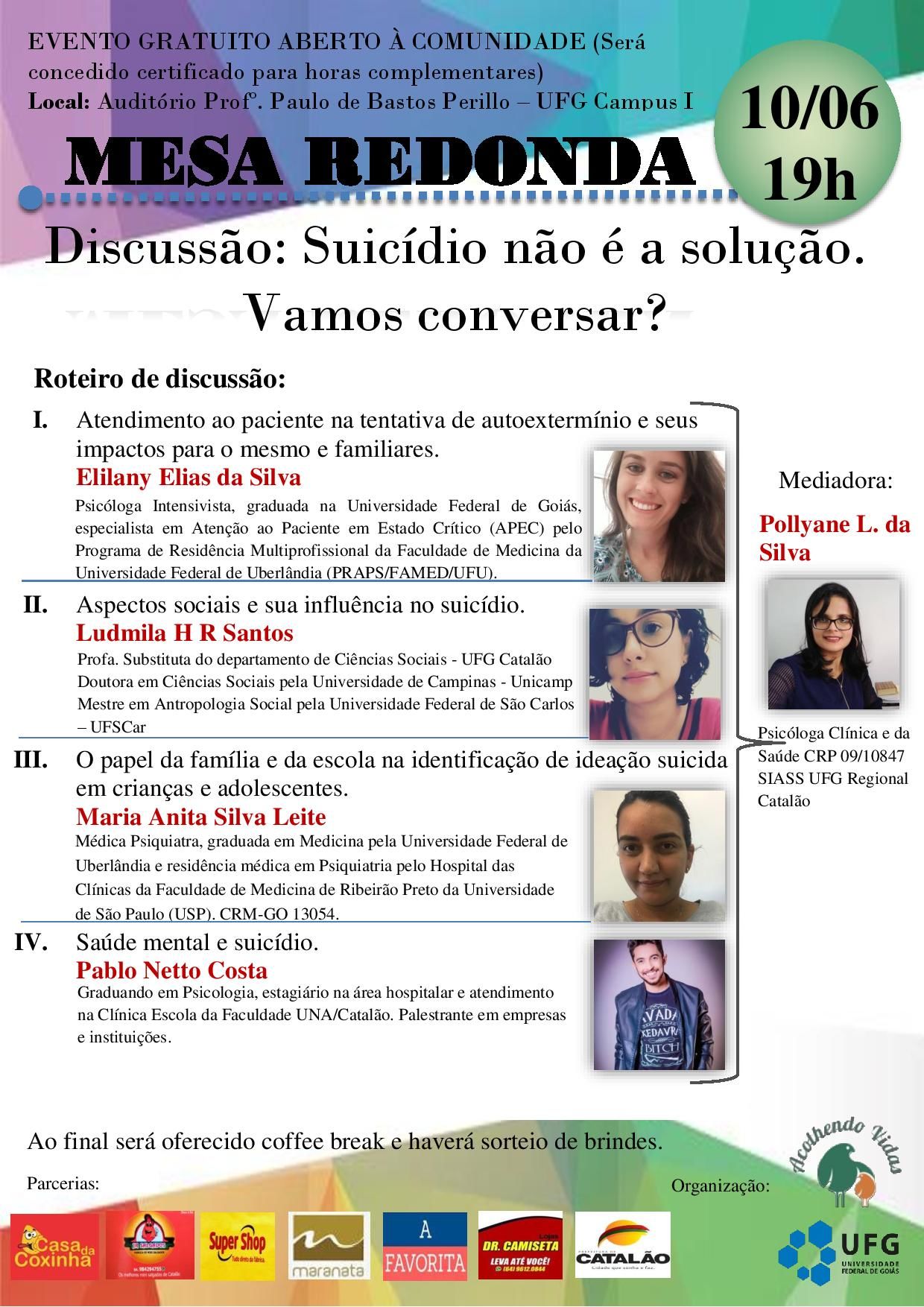 Mesa Redonda - Suicídio não é a solução