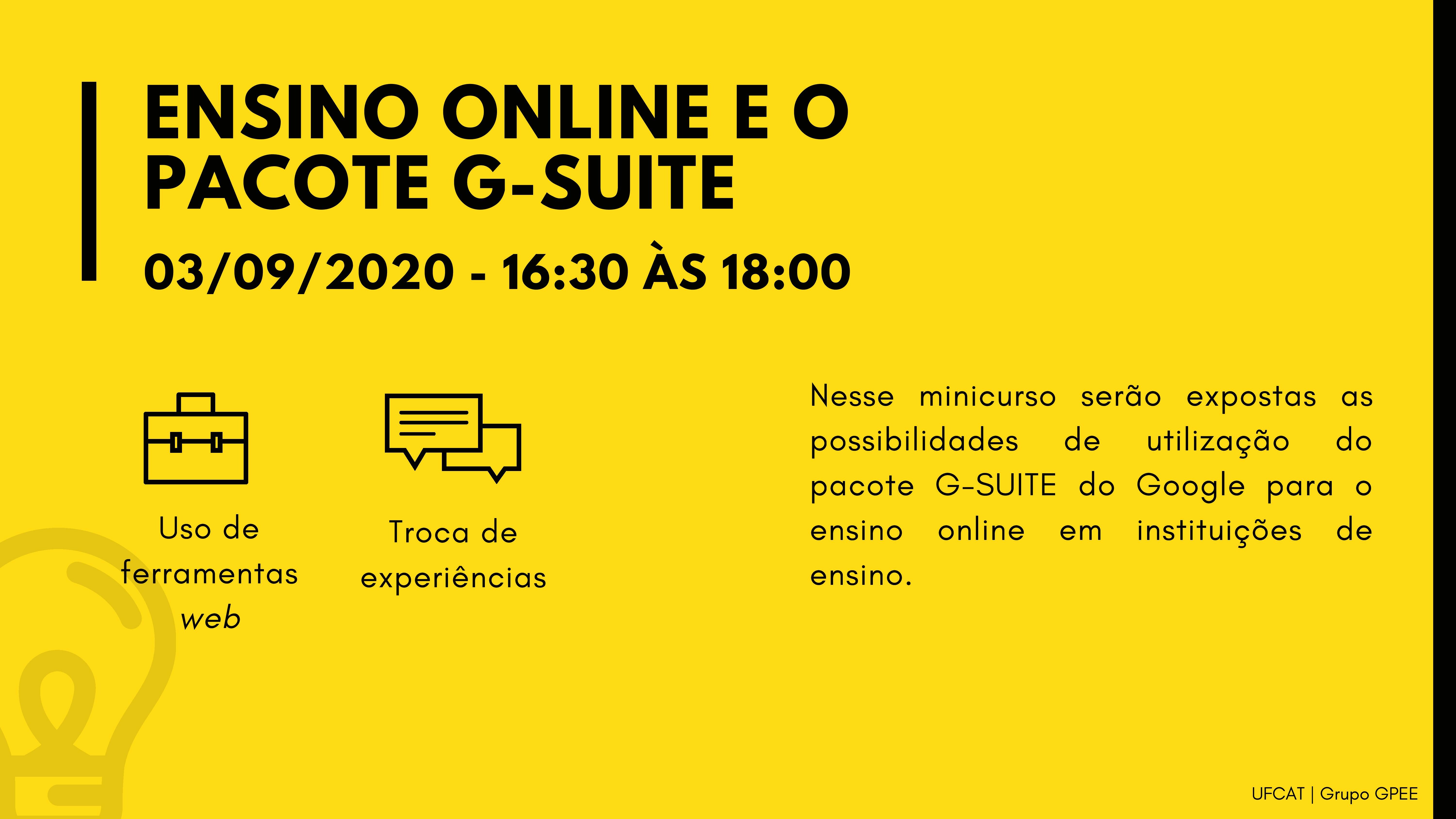 Mini-Curso do pacote g-suite para ensino online