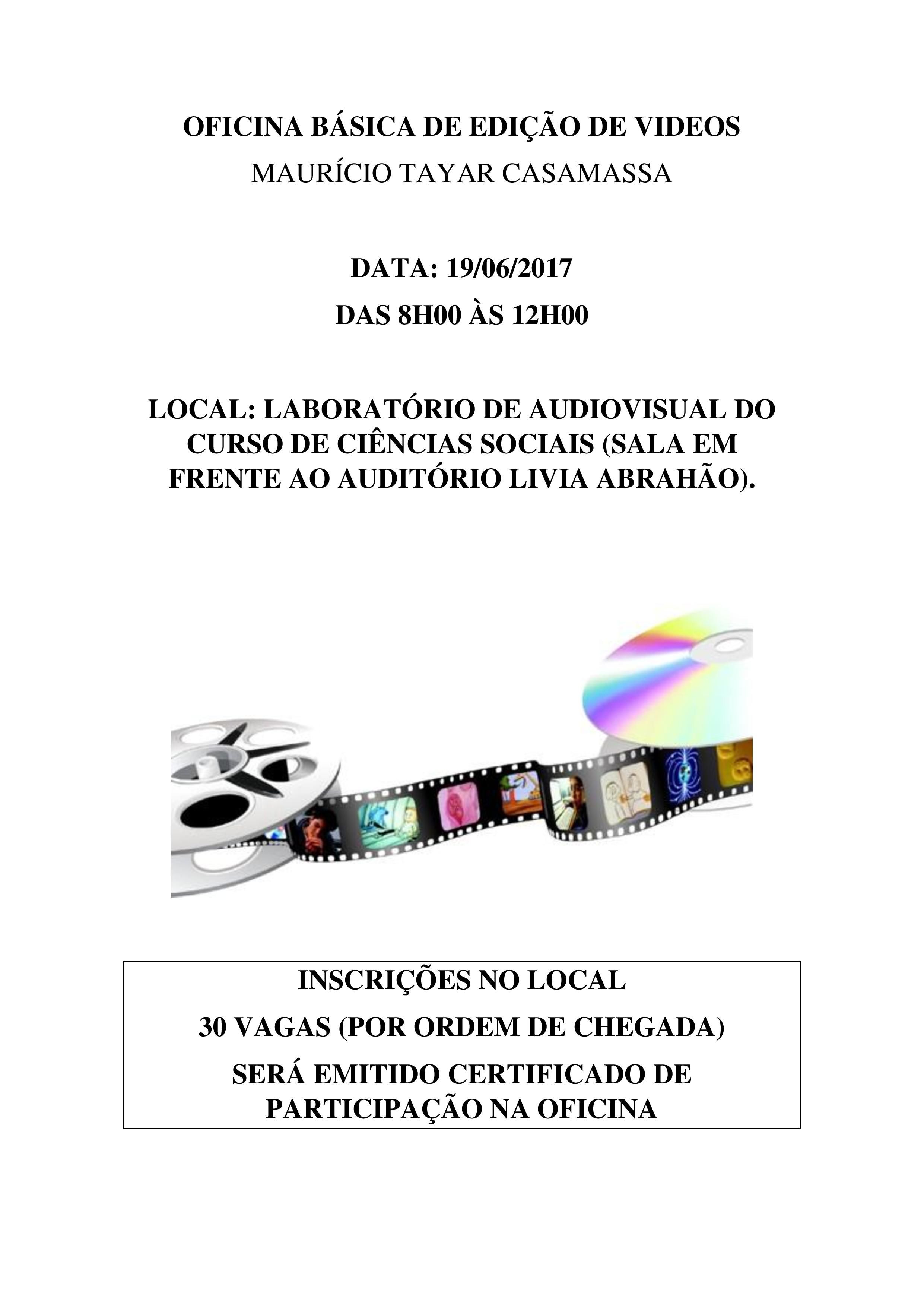 Oficina Básica de Edição de Vídeos