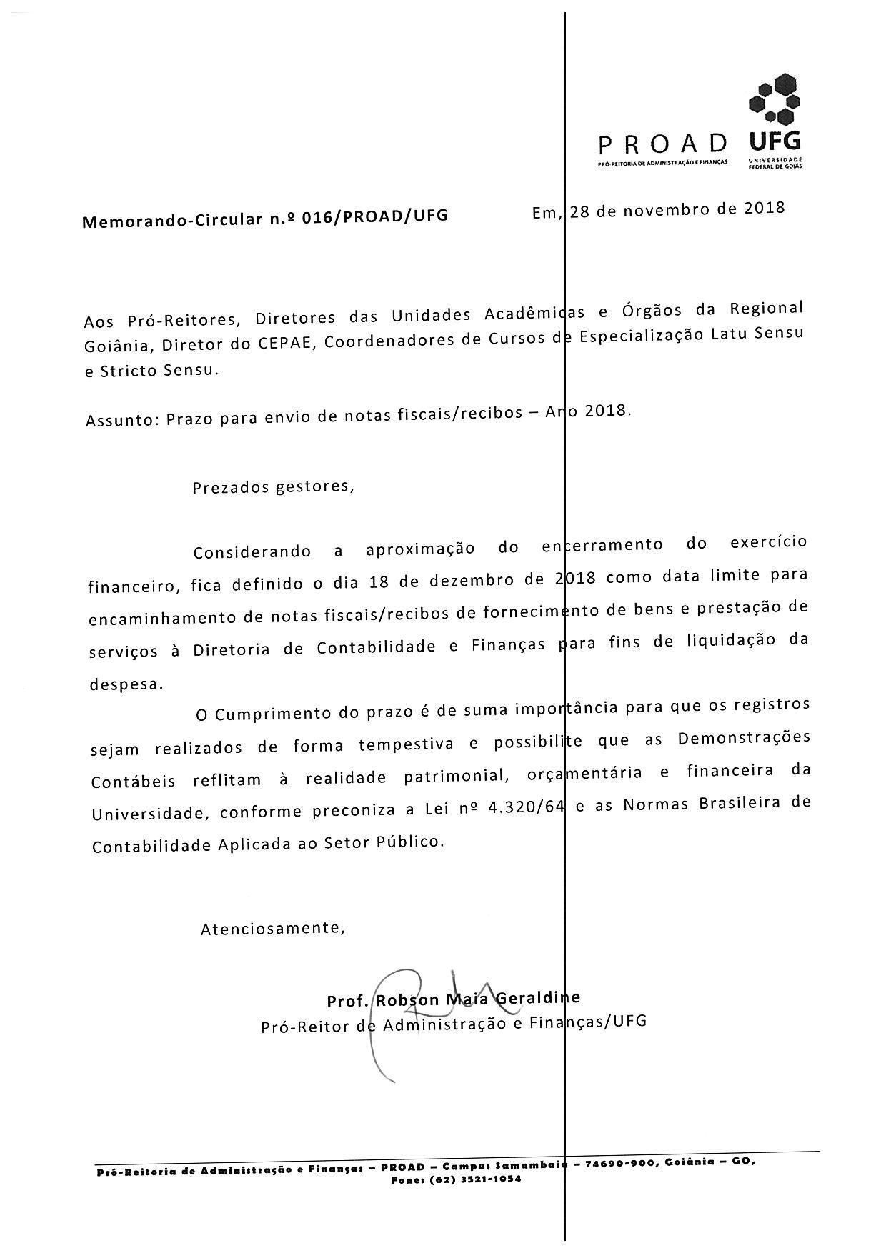 Prazo para envio de notas fiscaisrecibos - 2018