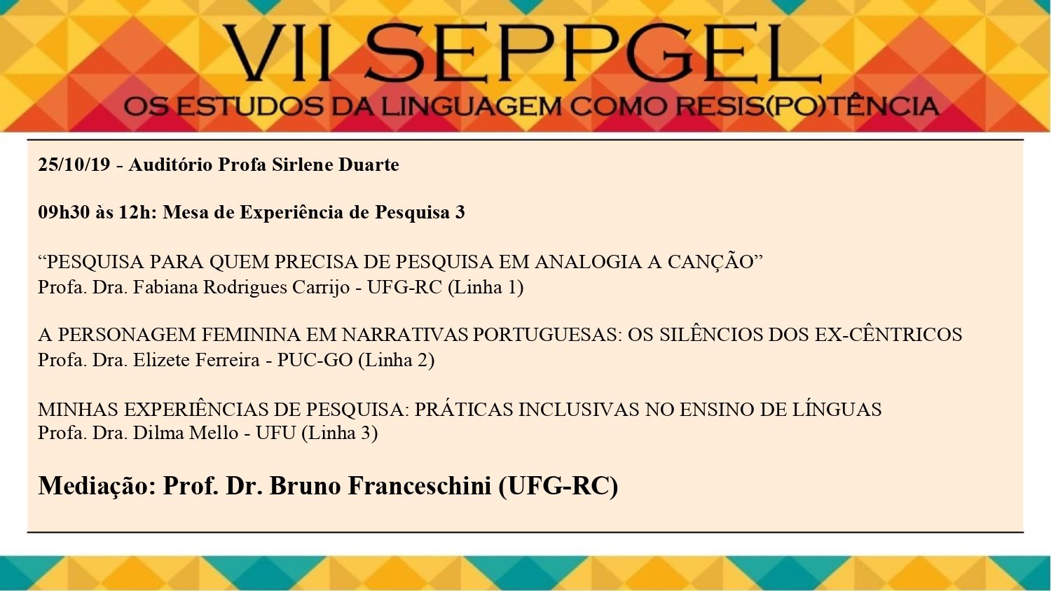  SEPPGEL2019 Programação