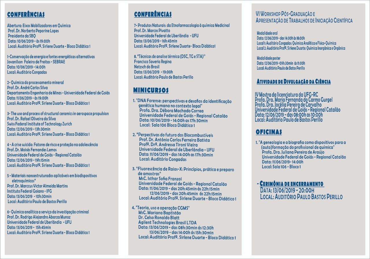 XI Semana da Química "Prof. Fernando Petacci"