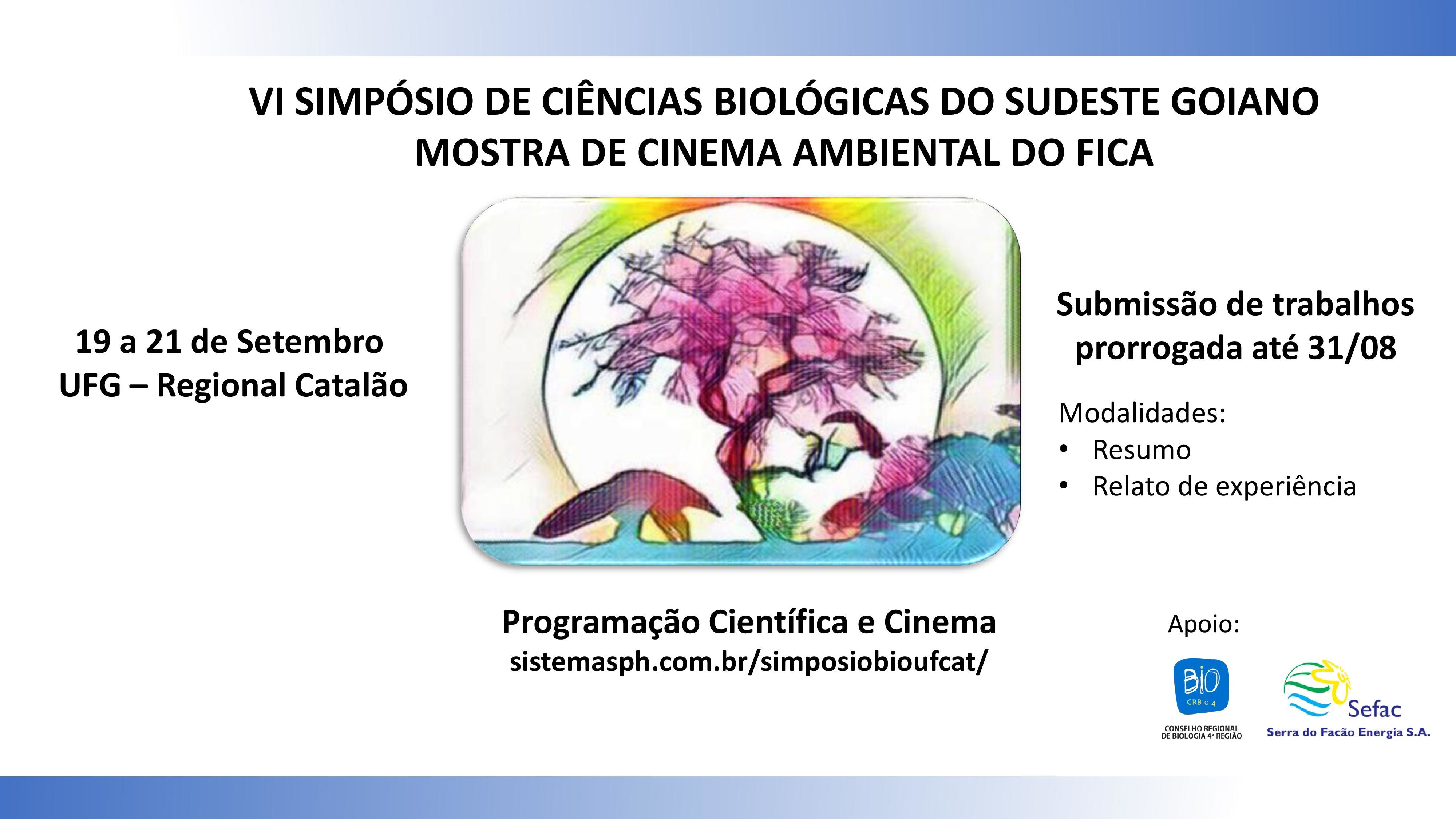 VI Simpósio de Ciências Biológicas do Sudeste Goiano