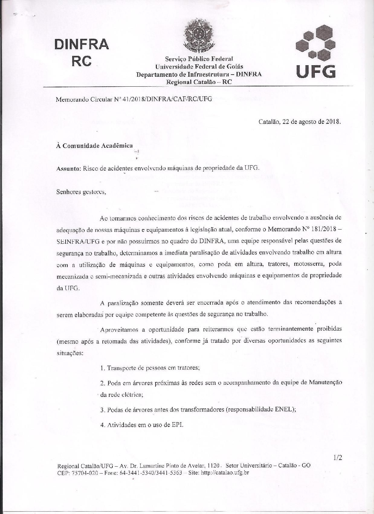 memorando circular 041.2018.dinfra.caf.rc.ufg