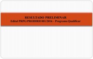 Resultado preliminar Programa Qualificar