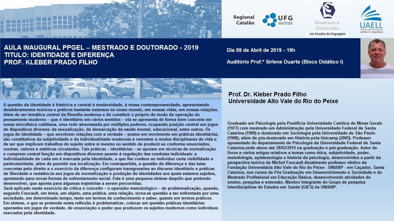 Convite Aula Inaugural 2019