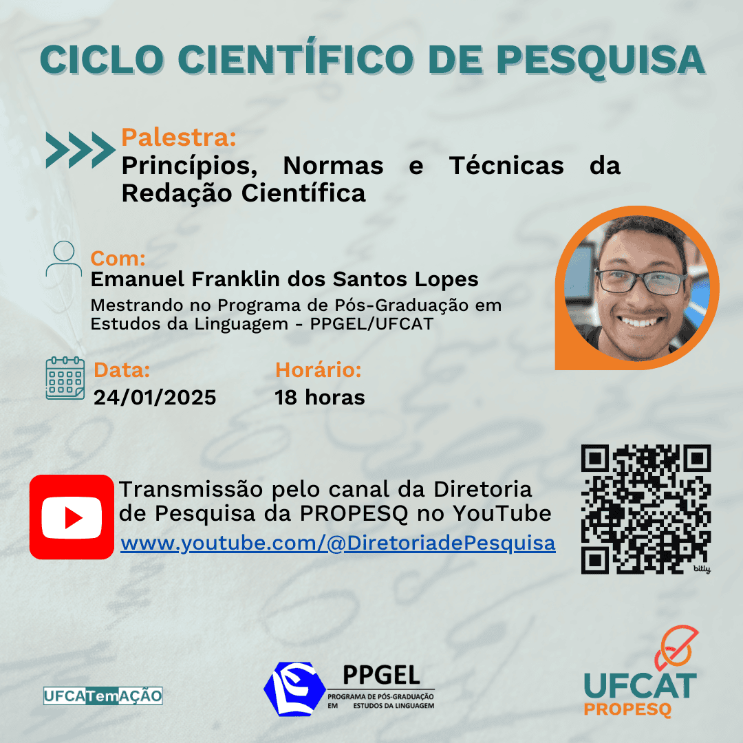 Ciclo Científico de Pesquisa: “Princípios, Normas e Técnicas da Redação Científica”