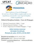 divulgacao disciplina isolada curso pedagogia 2020 1