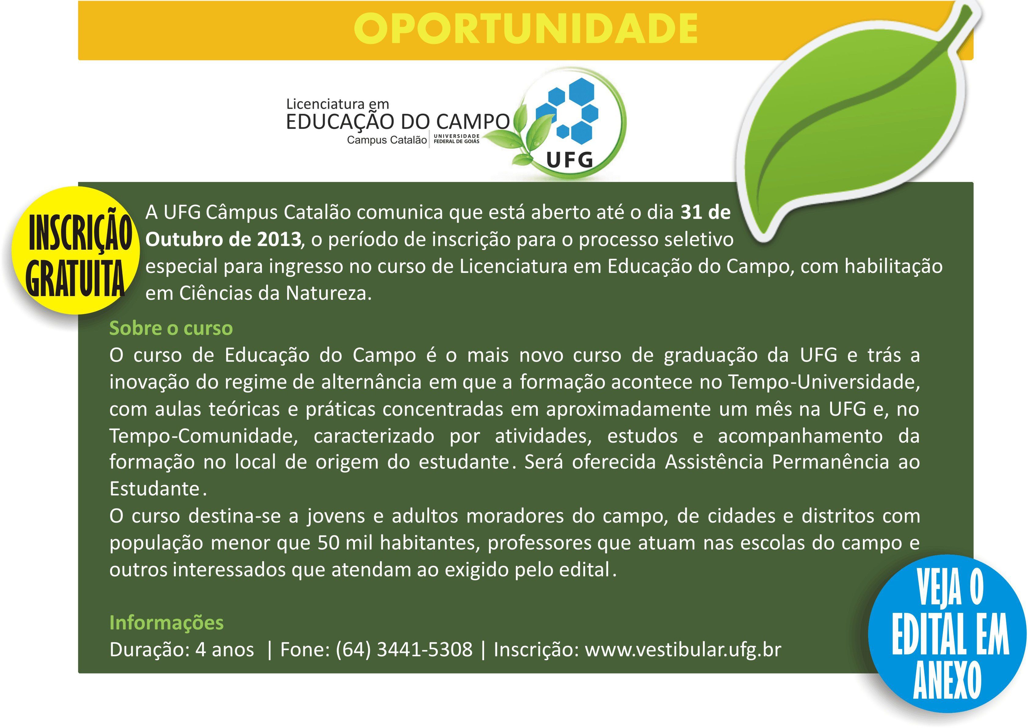 Processo Seletivo para o curso de Licenciatura em Educação do Campo
