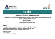 Defesa de Dissertação Noélia Alves Pereira da Costa