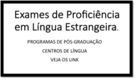 Exames de Proficiência Exames de Proficiência