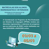 Período de Matrículas 2026/1