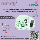 Edital de aluno especial 04/2023