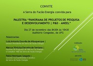 Convite palestra projetos P&D SEFAC