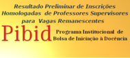 Edital PIBID UFCAT nº. 042020 - Resultado Preliminar de Inscrições Homologadas de Professores Supervisores para Vagas Remanescentes 10-09
