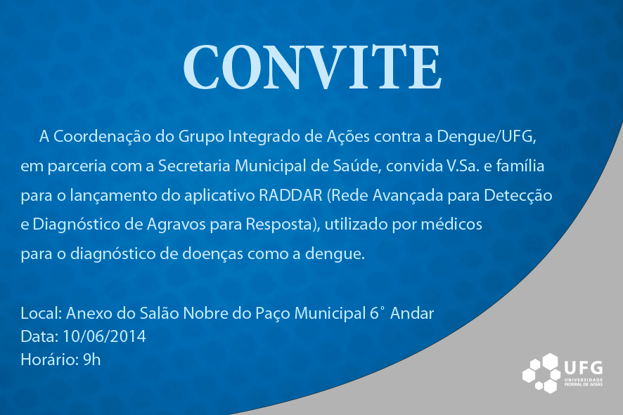 Convite para lançamento RADDAR