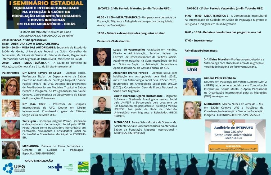 I Seminário Estadual sobre Atenção à Saúde da População Migrante/Refugiados e Povos Indígenas