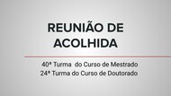 Reunião de acolhida 2026