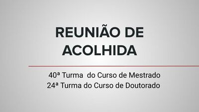 Reunião de acolhida 2026