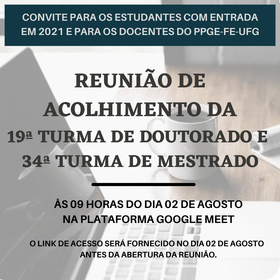 Reunião de Acolhimento PPGE 1 semest 2021