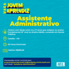 Vaga Jovem Aprendiz - Assistente Administrativo
