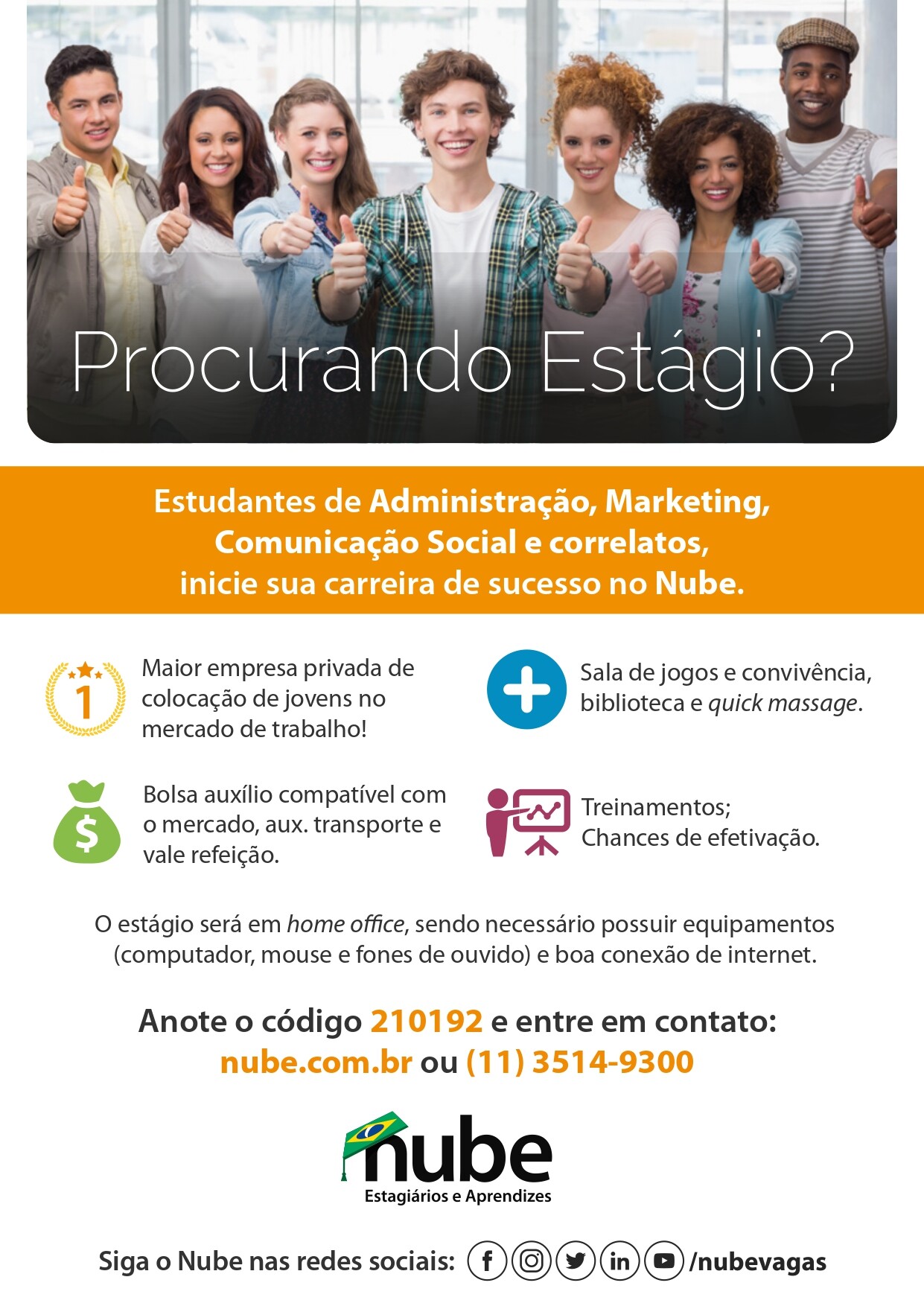 Divulgação oportunidade NUBE ADM