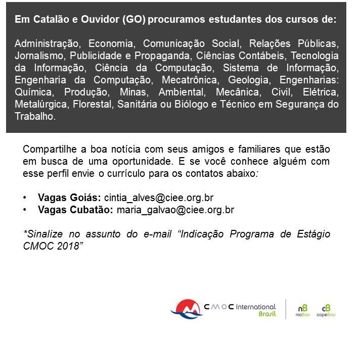VAGAS CMOC 02-02-18