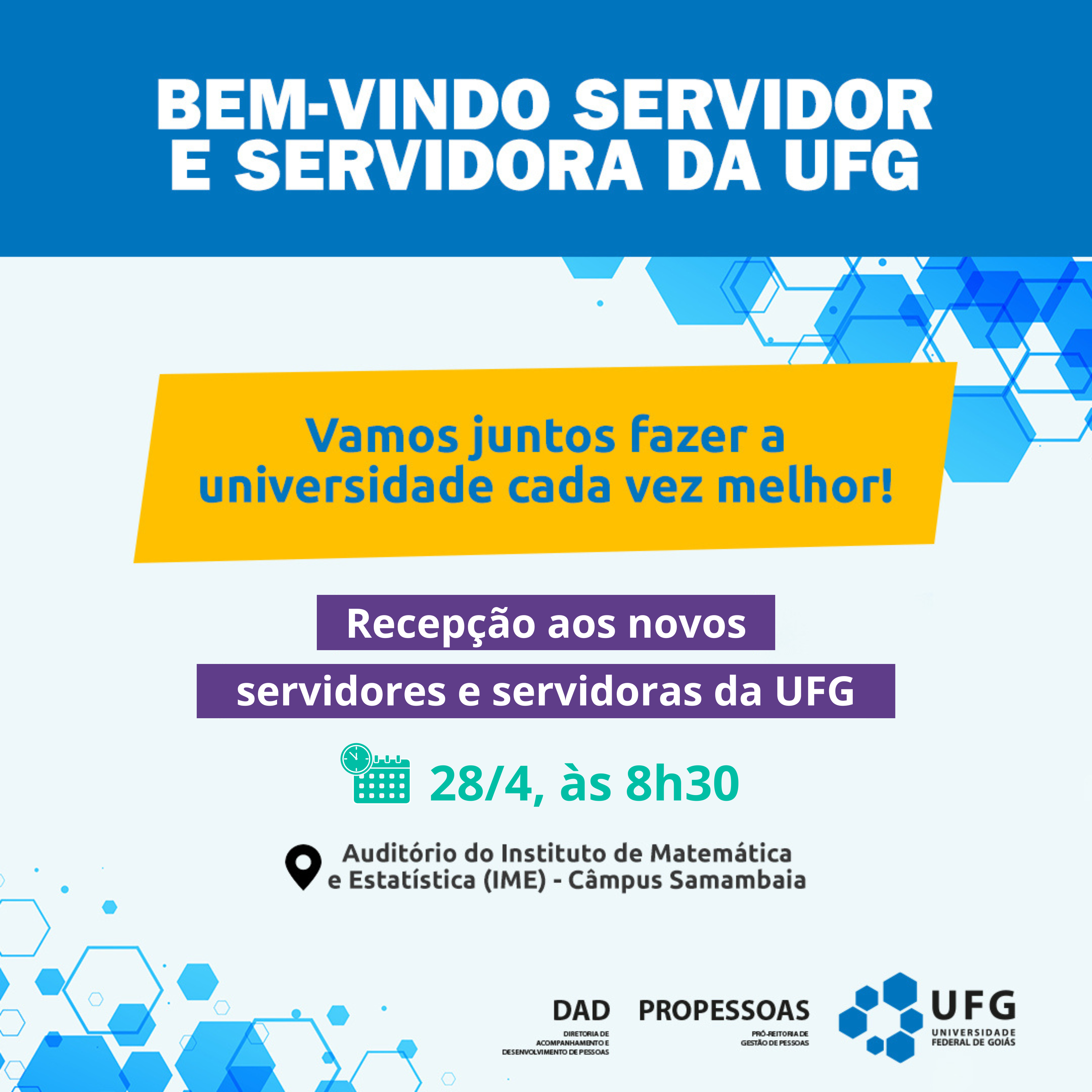 Boas-vindas Servidores e Servidoras da UFG