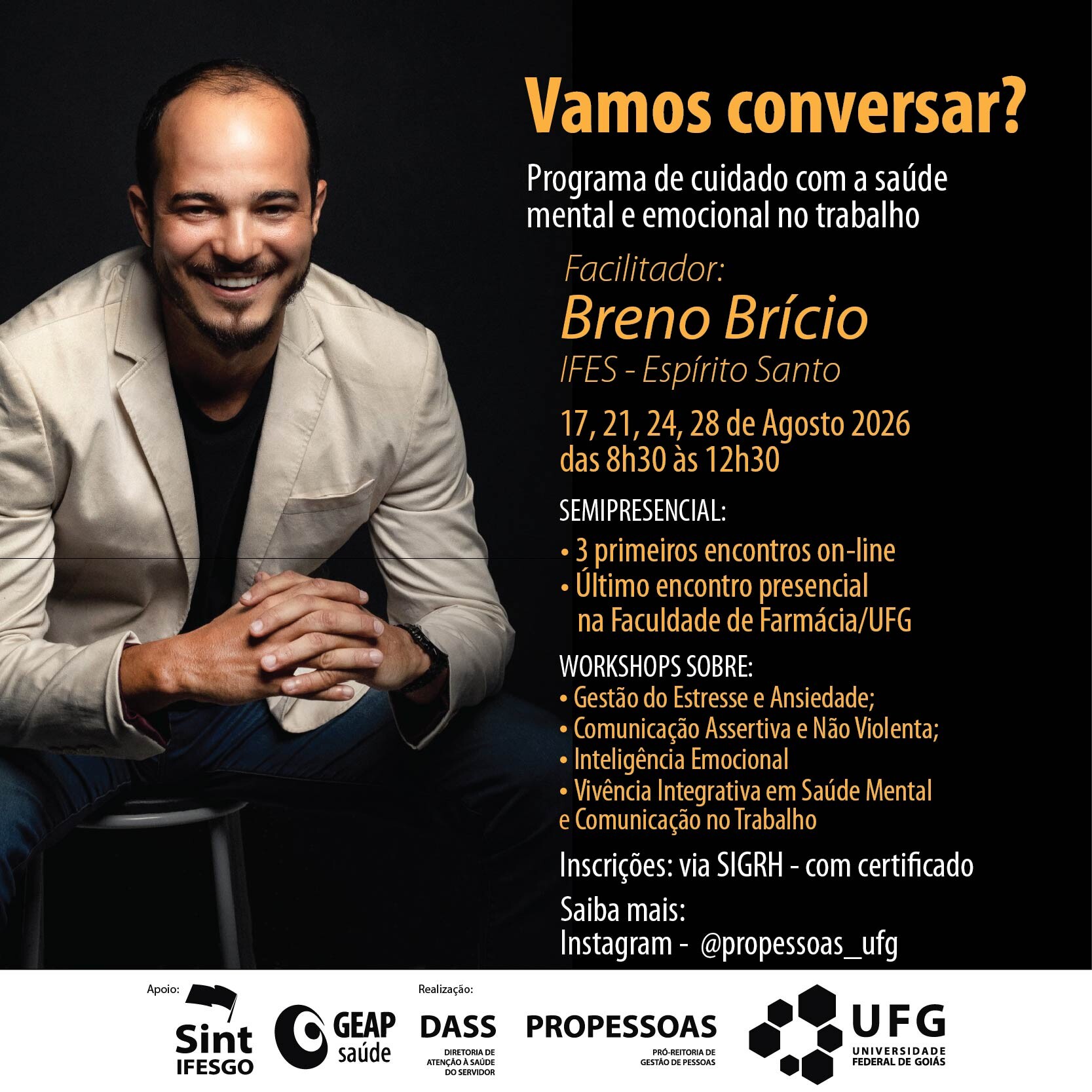Imagem da publicação: UFG — inscrições para Programa de Cuidado com a Saúde Mental e Emocional no...