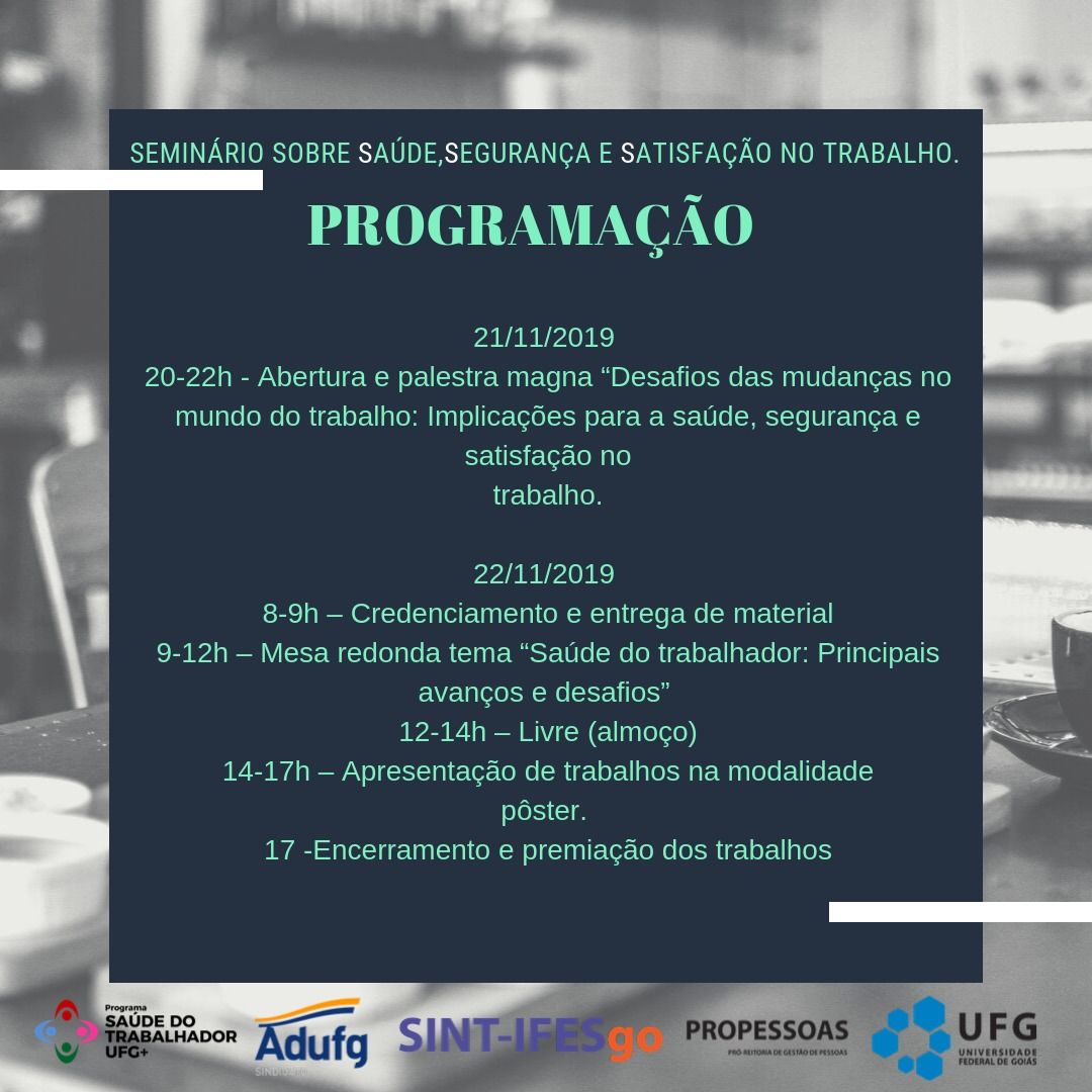 Programação seminário saúde