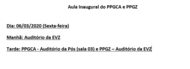 Imagem Aula Inaugural dos PPGs 2020