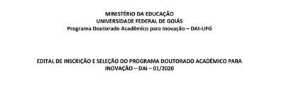 Edital DAI 2020 Edital DAI 2020