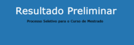 Capa do Resultado Preliminar - PS2016