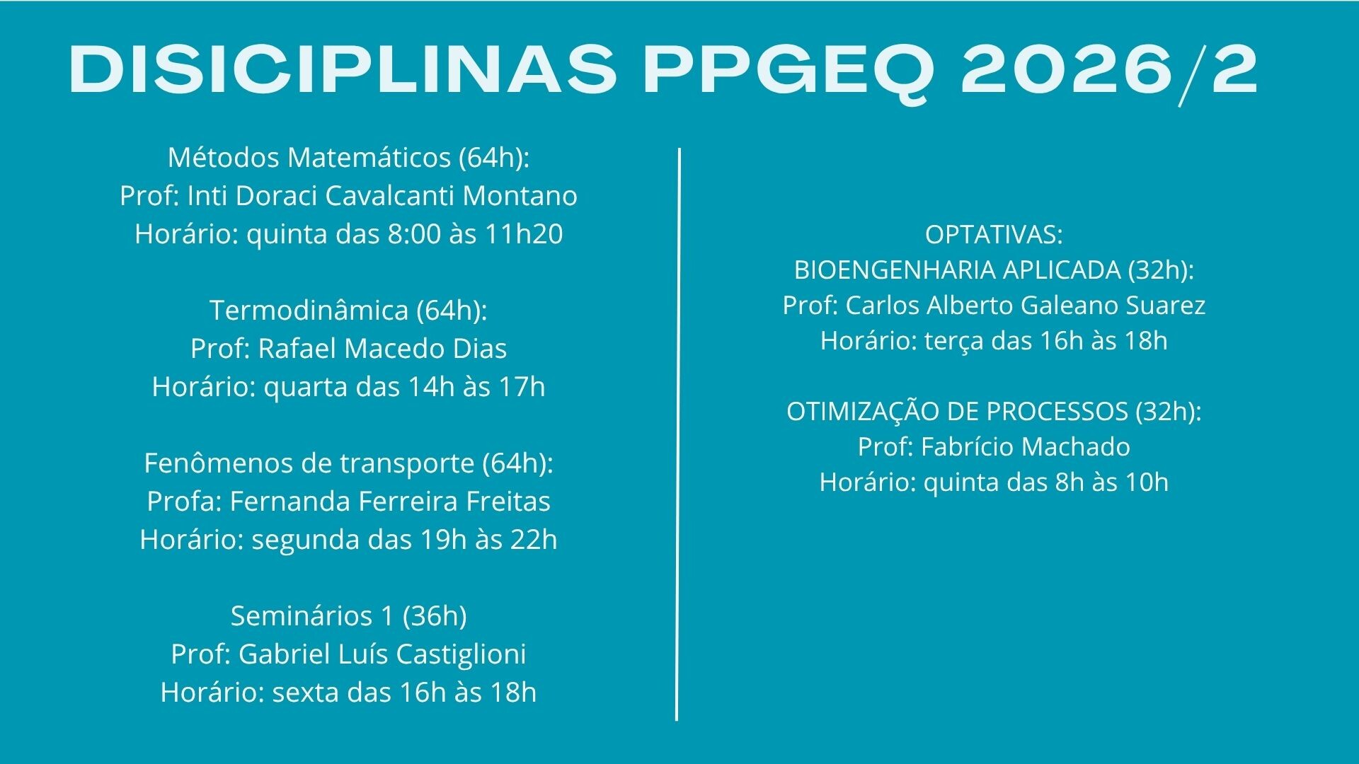 Disciplinas 2026-2
