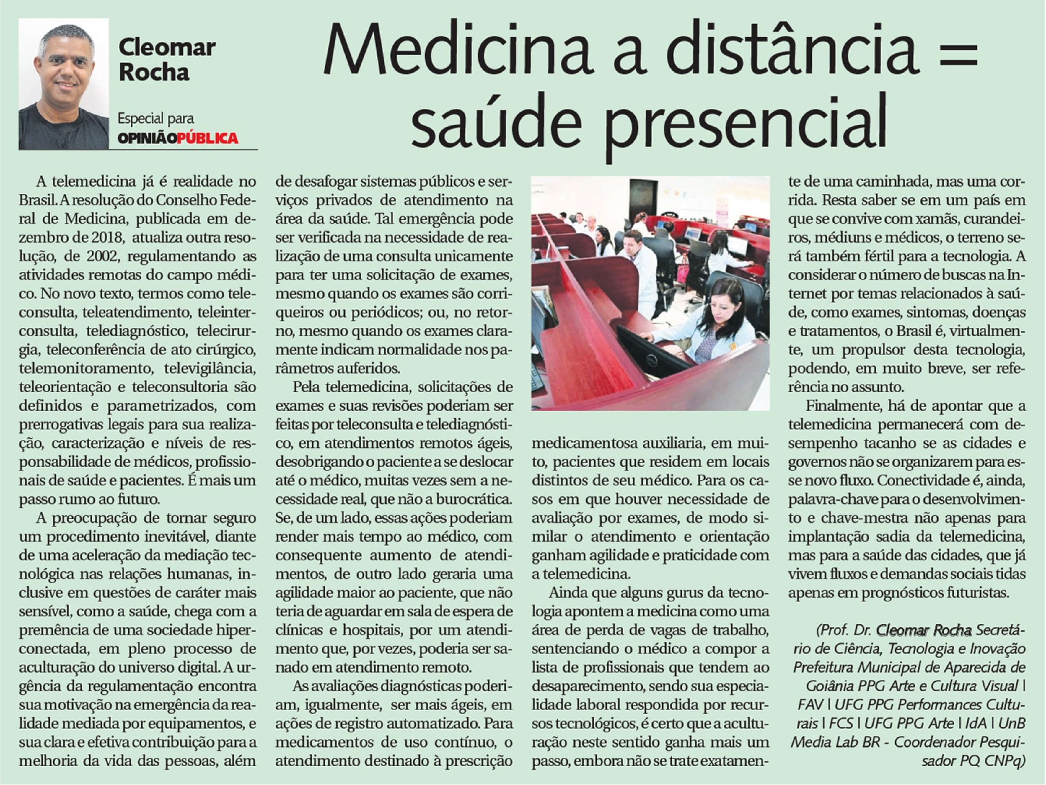 Print Coluna 25-02 - Medicina a distância = saúde presencial