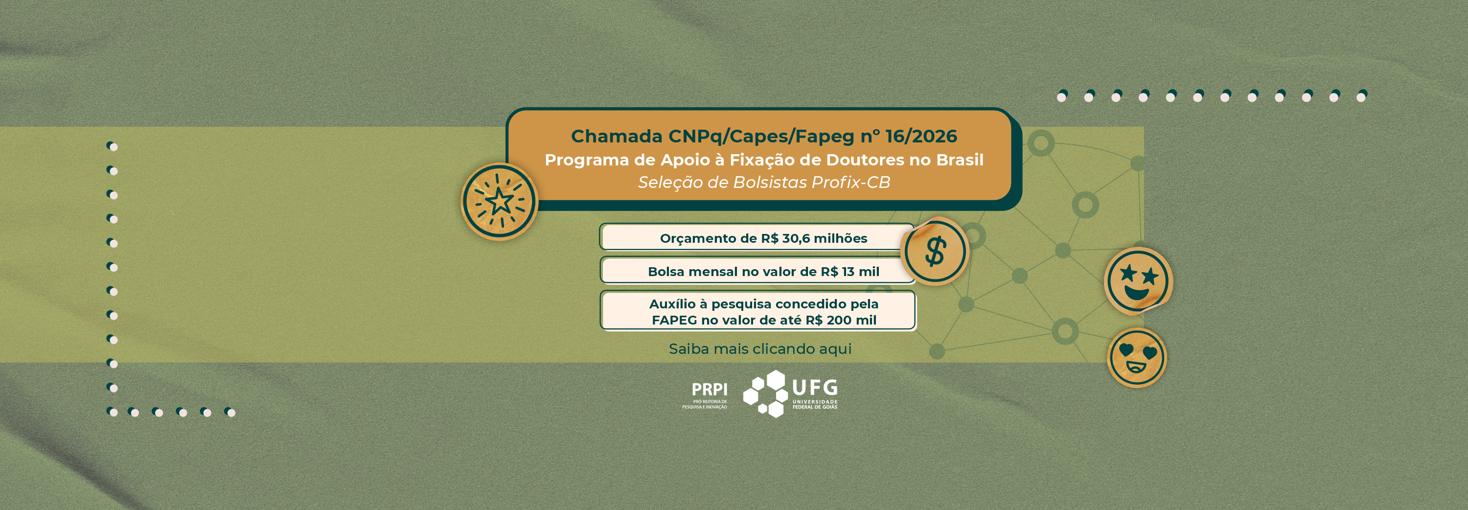 PRPI/UFG divulga chamada pública para fixação de doutores(as) em Goiás
