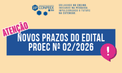 Banner - Noticia - Retificacao N 02 ao Edital PROEC N 08/2026