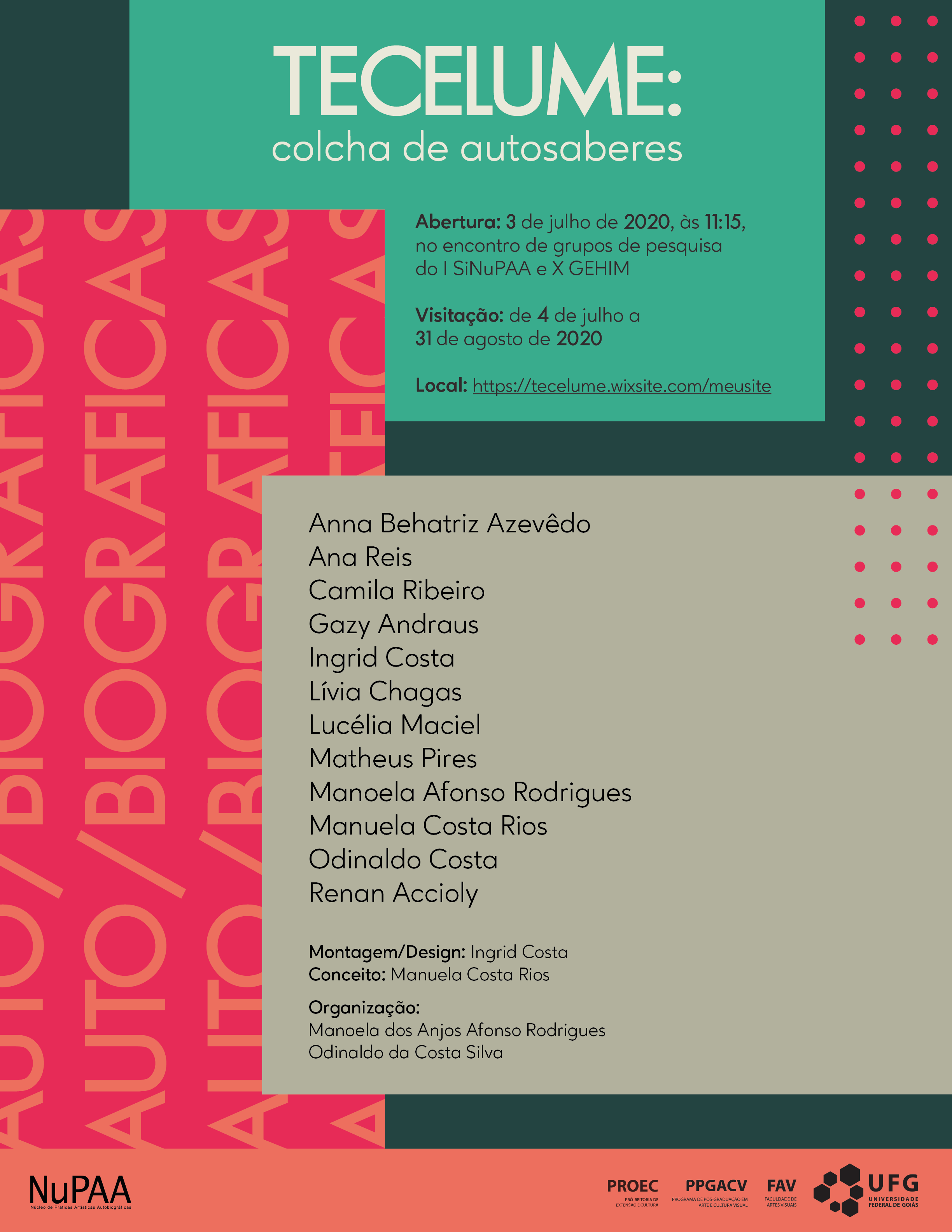 Cartaz da exposição Tecelume - NuPAA