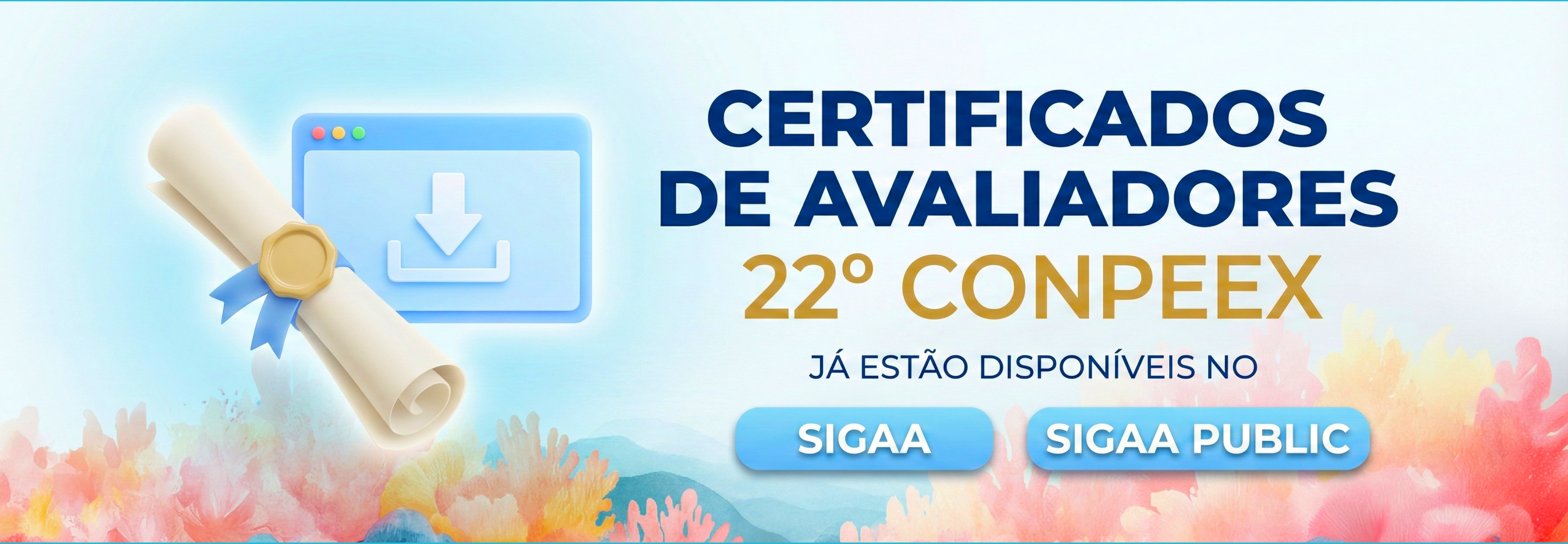 Banner - Certificado - Avaliadores - 22º CONPEEX - 4688 x 1625