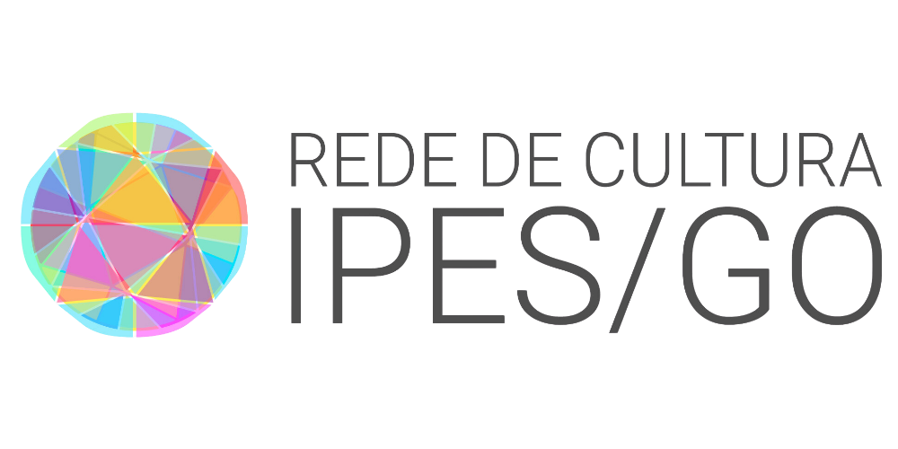 Logo com imagem colorida formada por um círculo e triângulos conectados à esquerda e a escrita "Rede de Cultura IPES-GO".