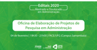 A coordenação do PPGADM oferecerá, em parceria com os egressos do programa, uma oficina voltada para os interessados em se candidatar a processos seletivos em programas de pós graduação em...