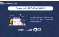 Calendário PPGADM 2020.1 Calendário PPGADM 2020.1