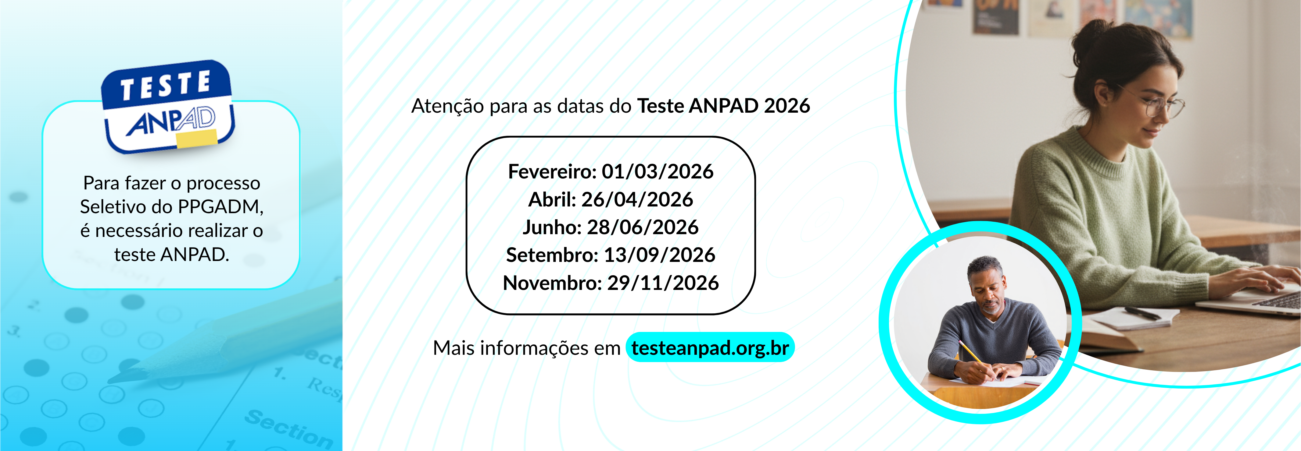 Banner datas do teste anpad 2026