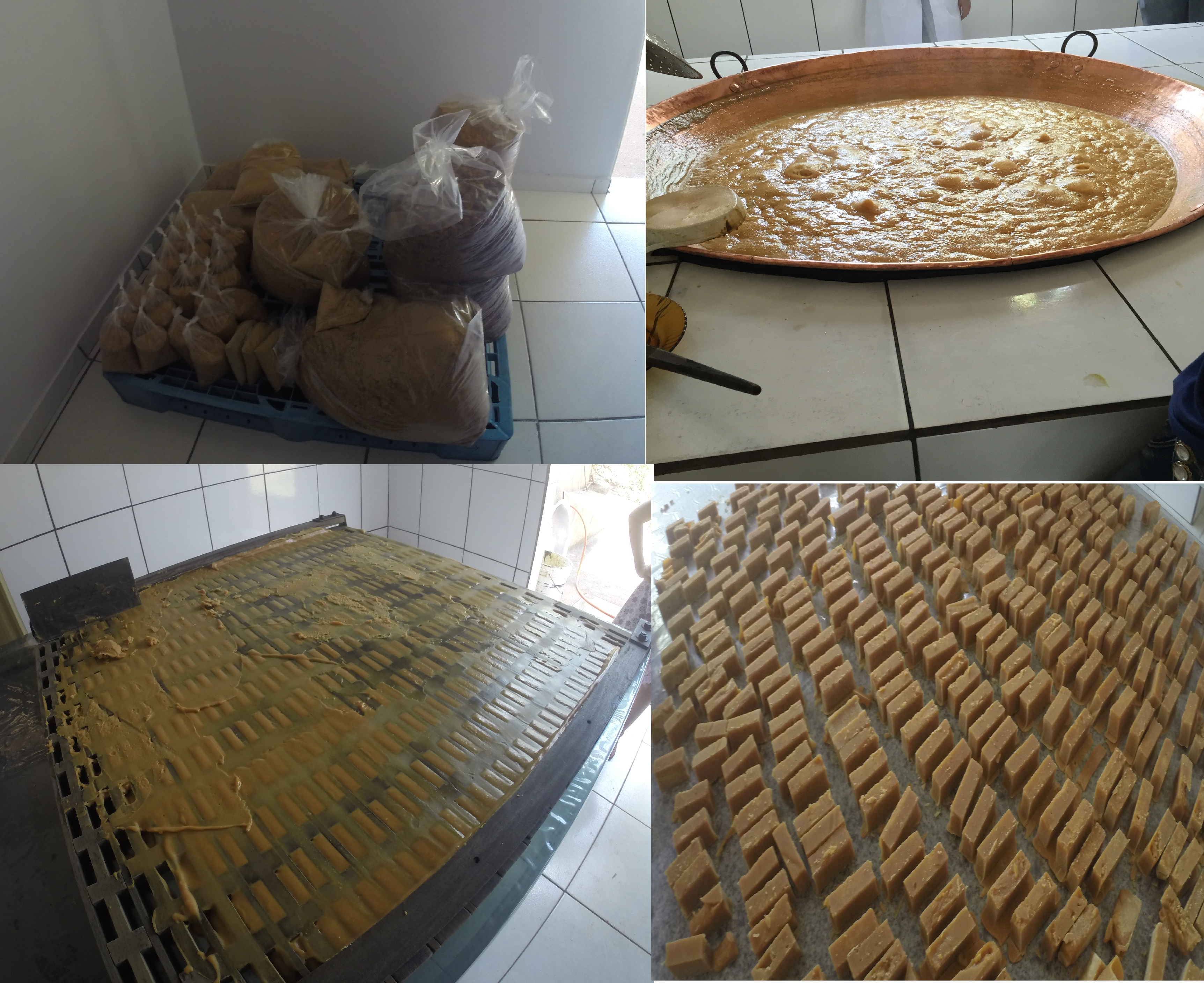 Algumas etapas do processamento da rapadura.