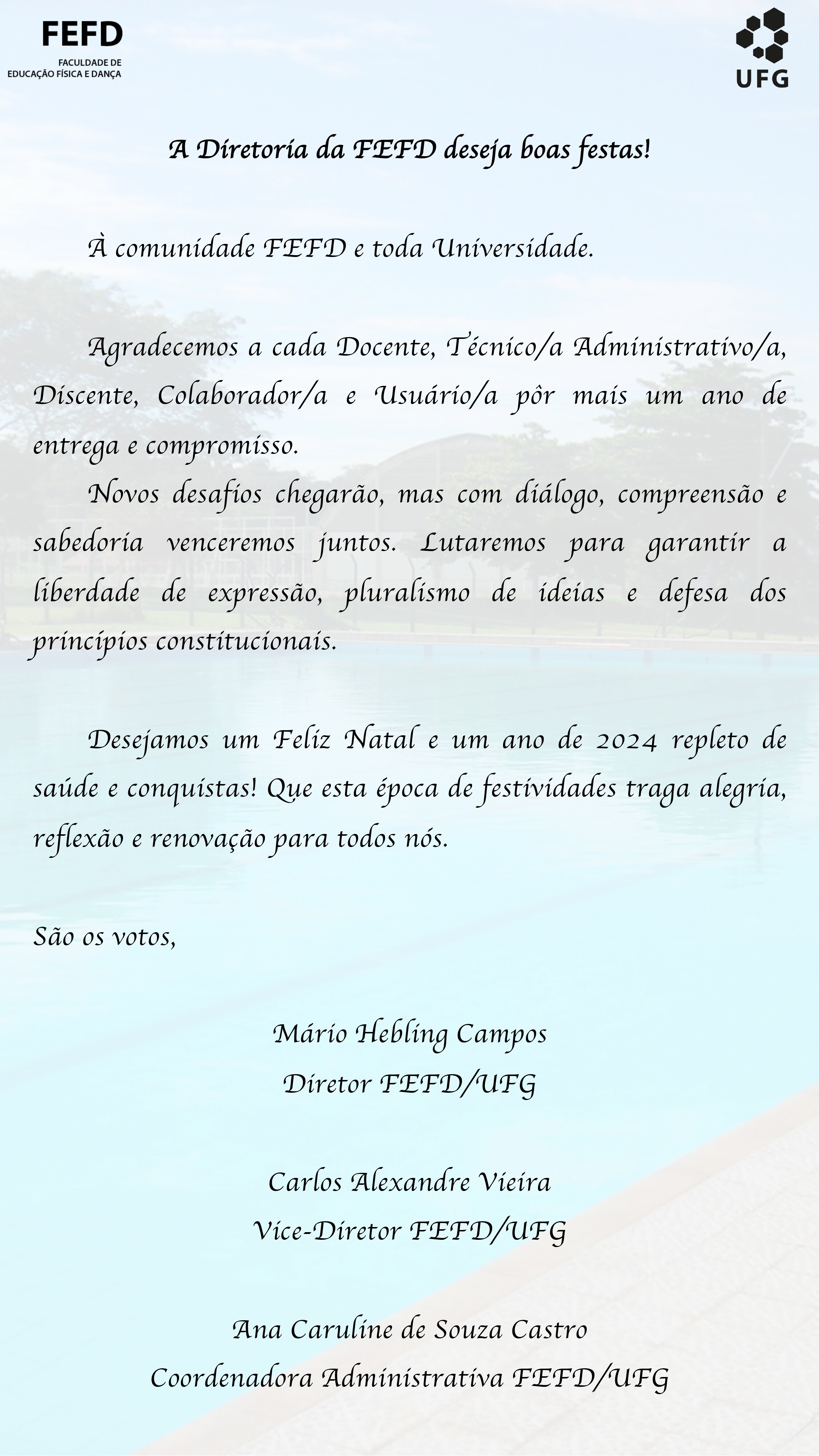 Feliz Natal FEFD e boas festas 2023