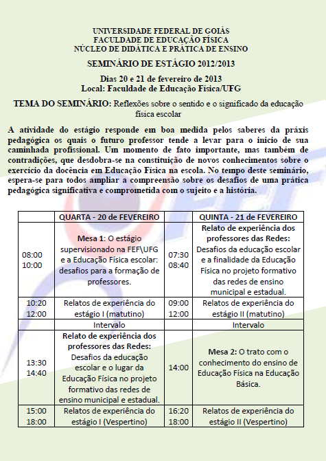 Seminário Estágio 2013