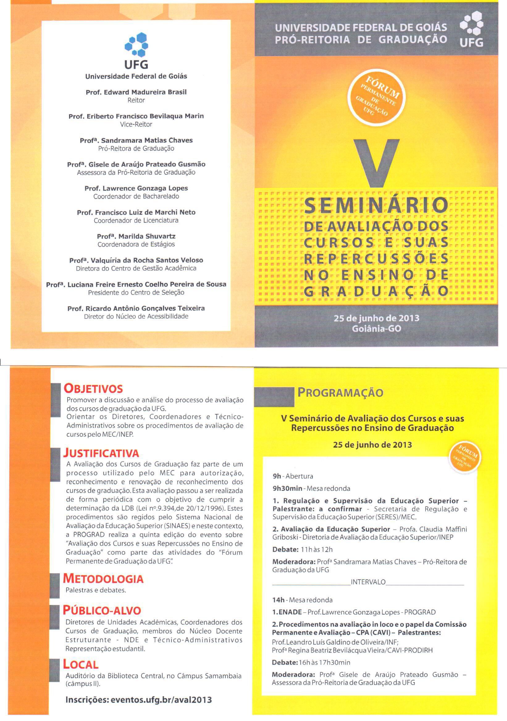 V seminário de avaliação das graduações