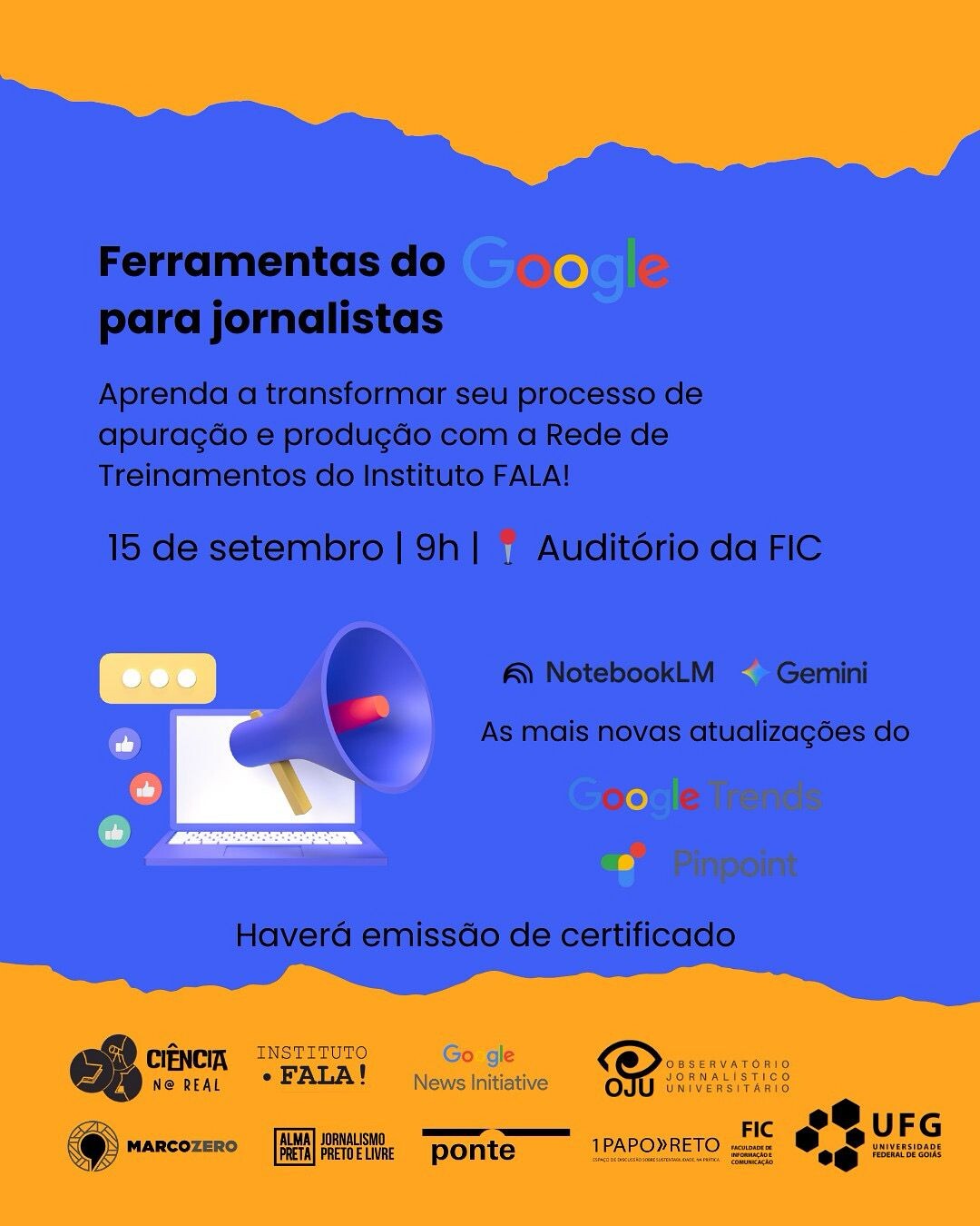oficina sobre ferramentas do Google para jornalistas
